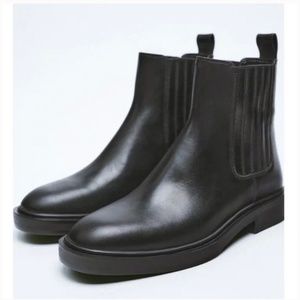 ZARA LOW HEEL ANKLE BOOTS - BLACK / 9